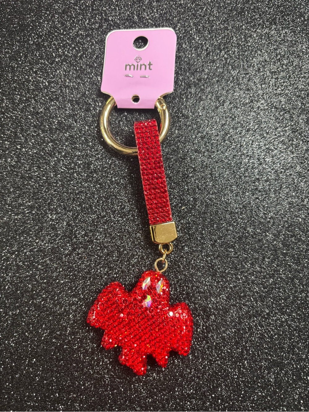 Ghost Keychain/ Bagcharm with Gold Accents